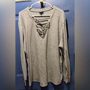 Torrid Gray Waffle Knit Top